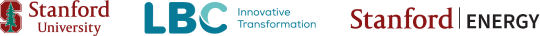 Logos from Stanford University, LBC and Stanford Energy